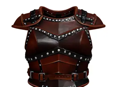 Worn Leather Armor Chestpiece 3D model