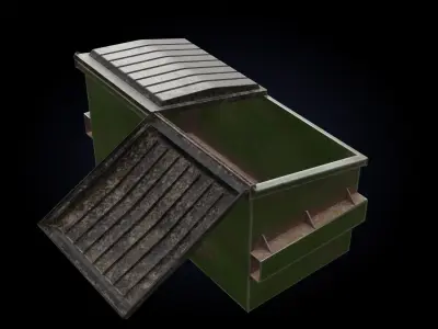 Dumpster PBR trash bin Free low-poly 3D model