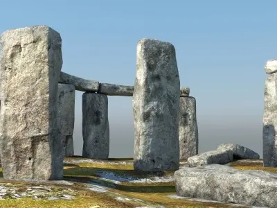 Stonehenge in england Low-poly 3D model