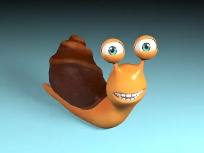 Cartoon snail Low-poly 3D model
