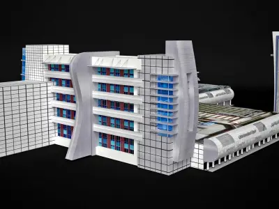 Cairo International Airport Terminal 1 Low-poly 3D model