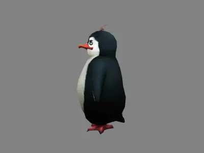 Cartoon penguin Low-poly 3D model