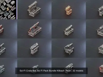 Sci-Fi Crate Box Sci Fi Pack Bundle Kitbash  Pack purchase