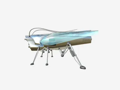 Insect Robot F05 Aluminum - SciFi Character Design Low-poly 3D model