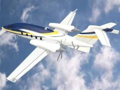 Avanti piaggio P180 private plane  Low-poly 3D model