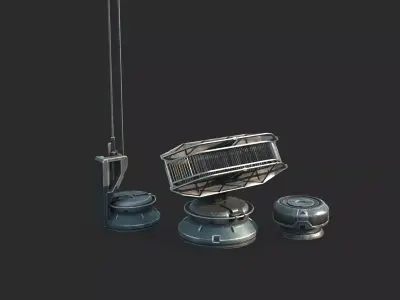 Radar antenna of future sci-fi facilities 3D model