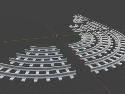 Complete Rail Set Free low-poly 3D model