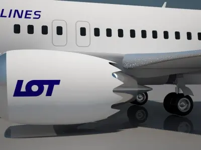 Lot polish Boeing 737 Max 8 Aircraft 3D model