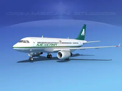 Airbus A319 Mexicana  3D model