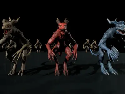 Drakonian beast Low-poly 3D model