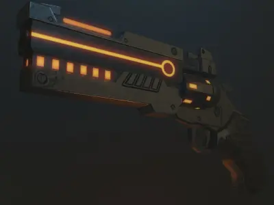 sci-fi gun - LOW POLY Low-poly 3D model
