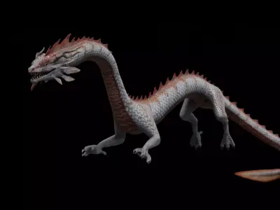 Asian Serpent Dragon Low-poly 3D model