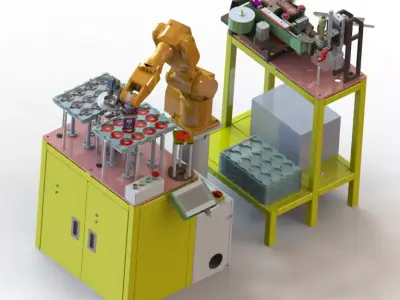PCB board bracket automatic assembly machine 3D model