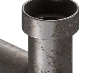 Rusty H Pipe Fitting 3D model