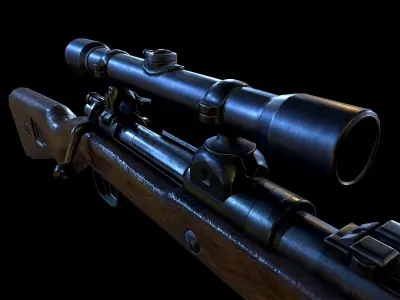 Mauser 98k WW2 german Rifle Kar98k PBR Low-poly 3D model