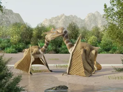 Monster Quetzalcoatlus - Prehistoric Dinosaur Low-poly 3D model