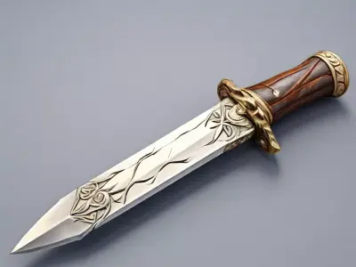 Ornate Fantasy Dagger 3D Model Low-poly 3D model