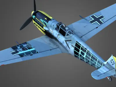 Bf109 E3 Low-poly 3D model