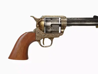 Pistol S Colt EUA 1886 Low-poly 3D model