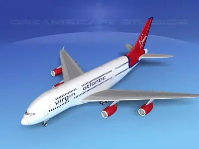Airbus A380-800 Virgin Atlantic 3D model