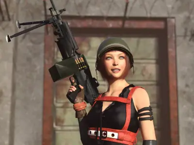 M249 Minimi Machinegun for G8F 3D model