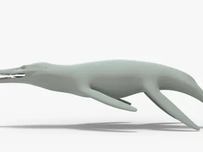 Kronosaurus Rigged Basemesh Low-poly 3D model