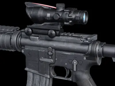 M4A1 AR15 USMC Build Modular Low-poly 3D model