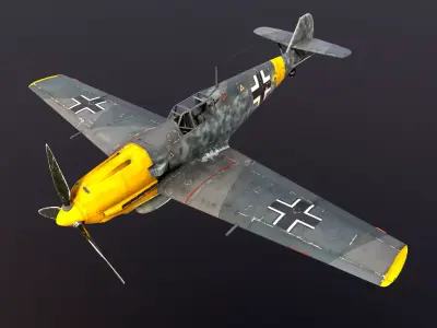 Fighter Germany Aircraft   bf109  Me-109 WWII World War II Nazi 3D model