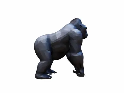 Portrait Powerful Dominant Gorilla  3d Render 3D model