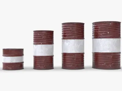 Chemical barrels Low-poly 3D model