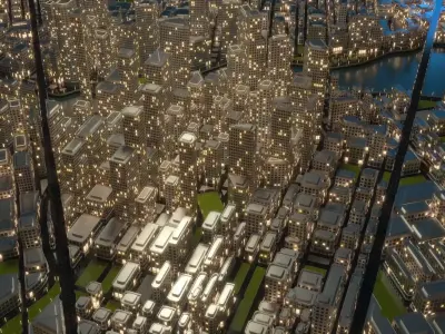 3D City A1 Night 3D model