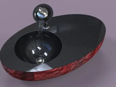Stone modern sink Free 3D model