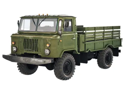 GAZ 66 1965  flatbed body 3D model