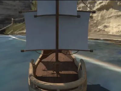 Ship with sails Free 3D model