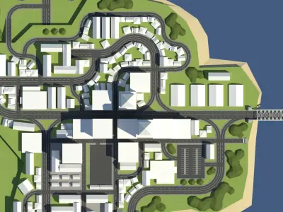 Low Poly Road Pack Free low-poly 3D model