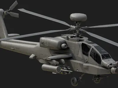 Apache AH64D LOW Low-poly 3D model