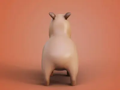 Stylized Low-Poly Capybara  Game-Ready 3D Model Low-poly 3D model