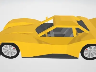 Yellow sports car Free 3D model