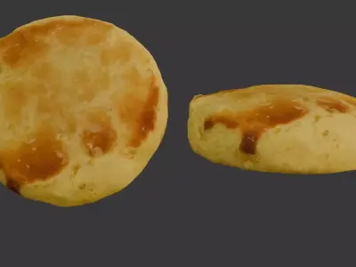 Golden-Brown Biscuit Low-poly 3D model