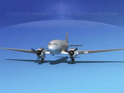 Douglas C-47 Dakota Bare Metal 3D model