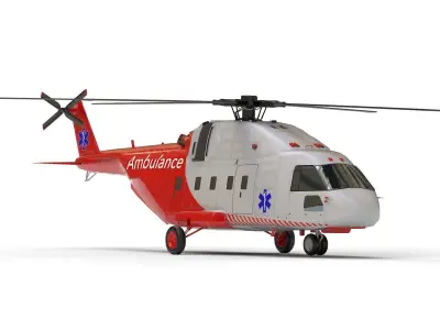 Medical helicopter lowpoly Low-poly 3D model