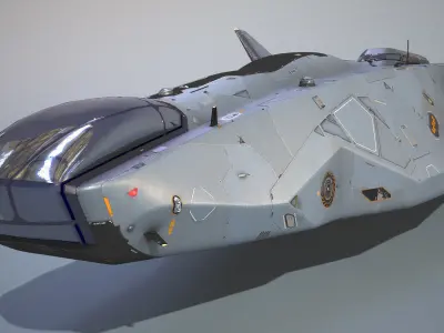 Low-poly Sci-fi Corvette Low-poly 3D model