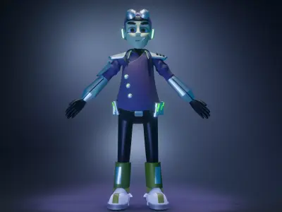 3d pilot character design  Low-poly 3D model