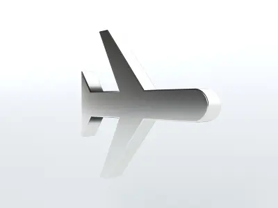Airplane Mode Symbol v1 007 Low-poly 3D model