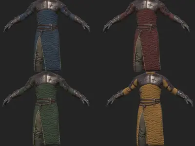 Medieval Squire Warrior PBR  Low-poly 3D model