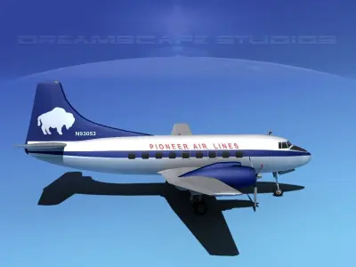 Martin 202 Pioneer Airlines 3D model
