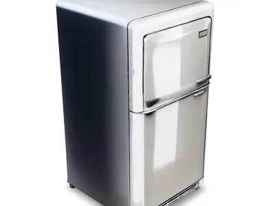 Double Door Refrigerator 3D Model Stylized Kitchen Prop Low-poly 3D model