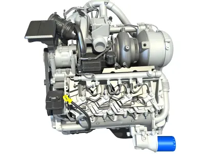 V8 Turbo Engine Models 3D model