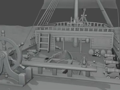 Pirates of the Caribbean game ship model 3D model 3D model