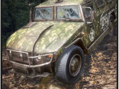 Functional - GAZ Tiger  Combat Vehicle  6 Versions Low-poly 3D model